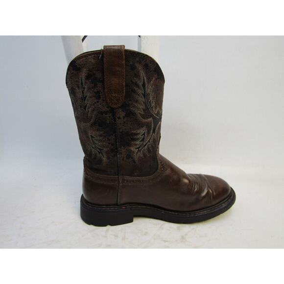 Ariat Mens Size 9.5 D Brown Leather Work Cowboy Western Boots main image 4